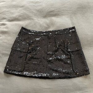 NWT | Madden NYC | Women’s | Black Sequin Cargo Mini Skirt | M